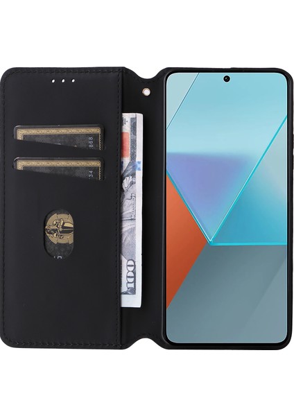 Xiaomi Redmi Için Note 13 Pro 5g Cep Telefonu Kılıfı Cüzdan-Silver ile Basılı Manyetik Kapak Kapağı (Yurt Dışından)