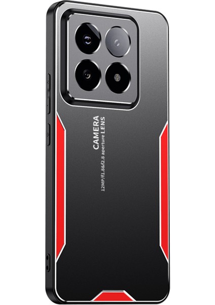 Xiaomi 14 Pro Cep Telefonu Kılıfı Alüminyum Alaşım+Tpu+Pc Arka Kabuğu Lens Kapak Kırmızısı (Yurt Dışından)