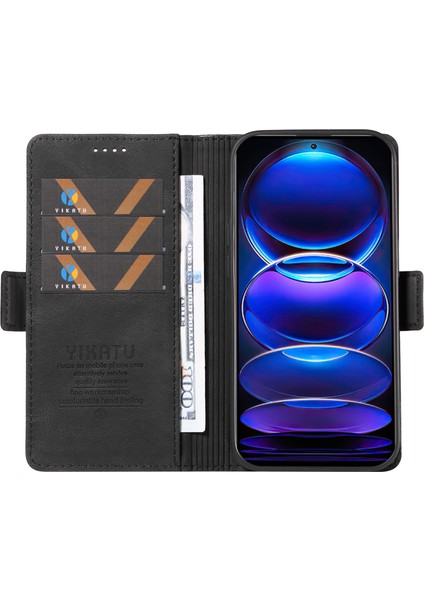 Xiaomi Redmi Için Note 12 Pro+ 5g Telefon Kapağı Cilt Dokunuşlu Pu Deri Cüzdan Case-Black (Yurt Dışından) fiyatları