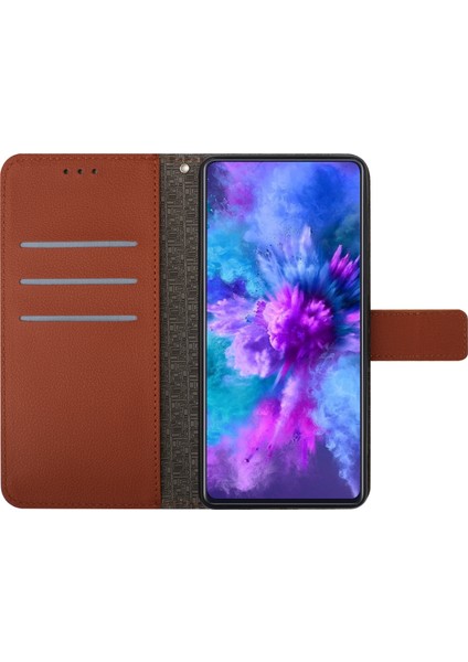 Xiaomi 14 Pro Case Pu Deri Deri Litchi Doku Cep Telefonu Kapağı Stand ve Cüzdan-Kahverengi (Yurt Dışından)