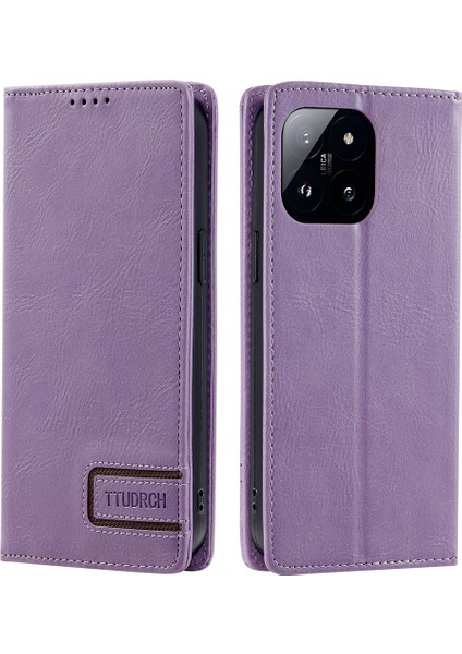 Xiaomi Için 14 Case Manyetik Otomatik Kapatma Deri Telefon Kapak Morası (Yurt Dışından)