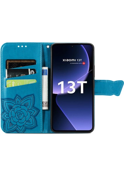 Xiaomi 13T/13T Pro/redmi K60 Ultra Case Kelebek Desen Telefon Kapağı Cüzdan Kart Tutucu Mavisi (Yurt Dışından) fiyatları