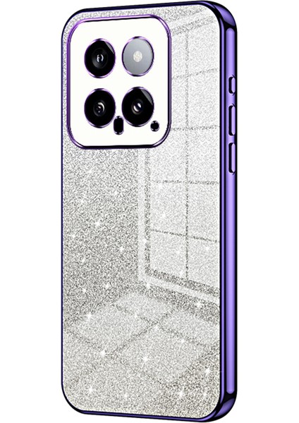 Xiaomi Için Arka Koruyucu Kapak 14 Kesin Kesme Gradyan Glitter Tpu Cep Telefonu Kılıf Et (Yurt Dışından)
