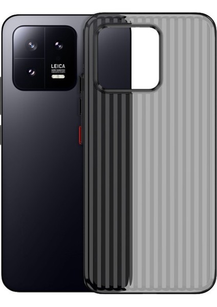 Xiaomi Için 13 Case Oluklu Doku Damla Kanıtı Sabit Pc Telefon Kapak Tövbe-Palement Siyah (Yurt Dışından)