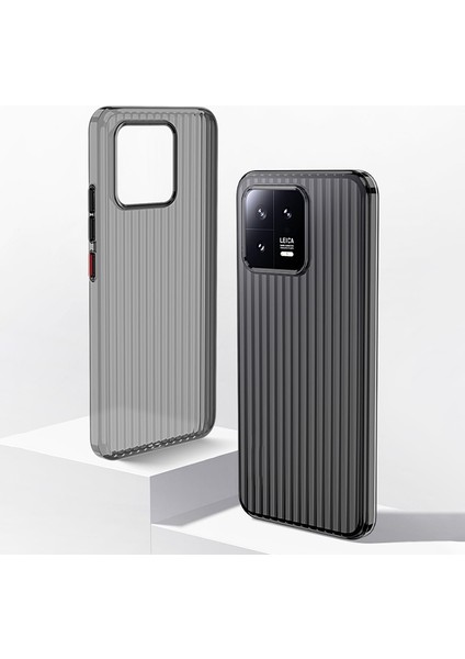 Xiaomi Için 13 Case Oluklu Doku Damla Kanıtı Sabit Pc Telefon Kapak Tövbe-Palement Siyah (Yurt Dışından)