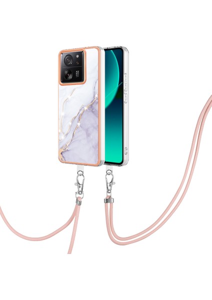 Xiaomi 13T/13T Pro/redmi K60 Ultra Case Imd Mermer Desen Tpu Telefon Kabuğu-Beyaz 006 (Yurt Dışından)