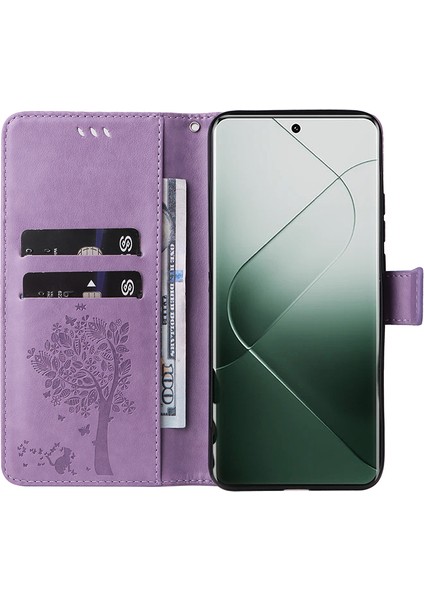 Xiaomi Için Telefon Kabuğu 14 Pro Kasası Stand Cüzdan Cep Telefonu Kapak Işık Mor (Yurt Dışından) fiyatları