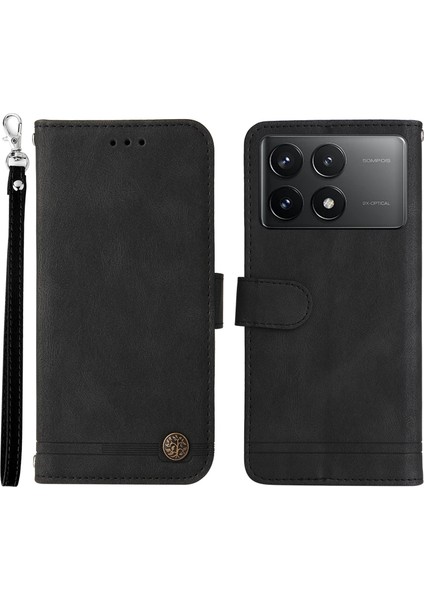 Xiaomi Redmi Için Deri Telefon Kılıfı K70 5G/K70 Pro 5g Cüzdan Manyetik Telefon Kapak Black (Yurt Dışından)