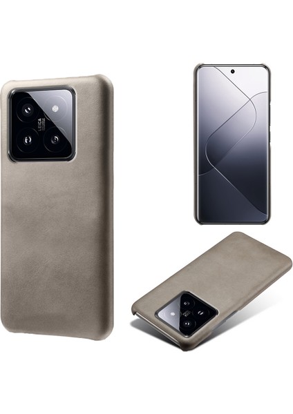 Xiaomi Için 14 Case Balf Doku Pu Deri + Pc Telefon Şok Geçirmez Kapak-Grey (Yurt Dışından)
