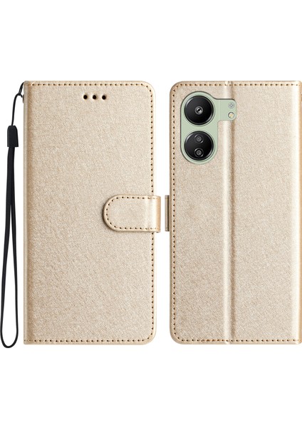 Xiaomi Redmi Için 13C 4g/poco C65 4g Deri Kılıf Ipek Dokusu Katlama Stand Telefon Kapağı Sold (Yurt Dışından)