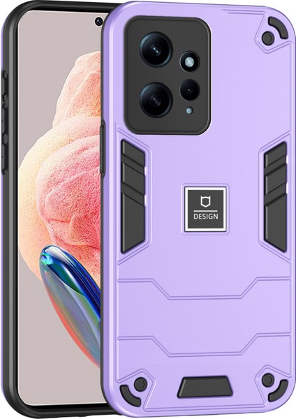 Xiaomi Için Redmi Note 12 4g Durum 2 Arada 1 Şok Geçirmez Telefon Kapağı Yağ Geçirmez-Mor-Mor (Yurt Dışından)