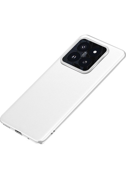 Xiaomi 14 Case Deri Kaplamalı Pc+Tpu Metal Lens Koruma Telefon Kapağı (2. Gen) -Beylik (Yurt Dışından)