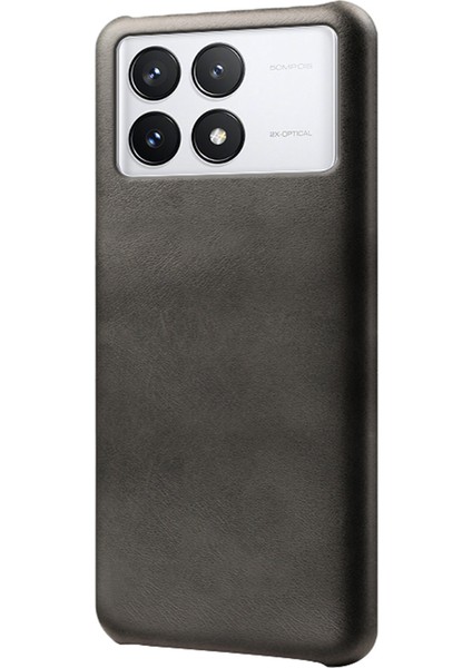 Xiaomi Için Redmi K70E 5g Buzağı Dokusu Telefon Kılıfı Ön Açış Pu Deri Kaplamalı Pc Kapak Black (Yurt Dışından)