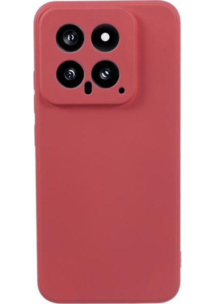 Xiaomi Için 14 Kasa Fiber Astar Katpu Koruyucu Telefon Kapağı Hawthorn Kırmızı (Yurt Dışından)