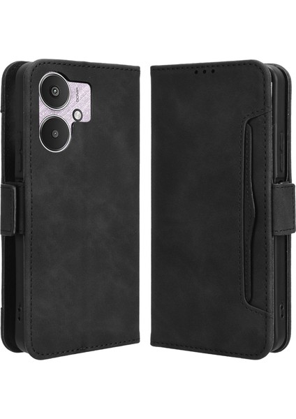 Xiaomi Redmi Için 13C 5G/13R 5g/poco M6 5g Deri Cüzdan Kılıf Stand Folio Kart Tutucu Telefon Kapak Black (Yurt Dışından)
