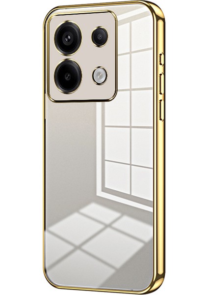 Xiaomi Redmi Için Note 13 Pro 5g Case Kırmızı Dayanıklı Tpu Elektrokaplanmış Hassas Lens Kesme Telefon Kabuğu-Altın (Yurt Dışından)