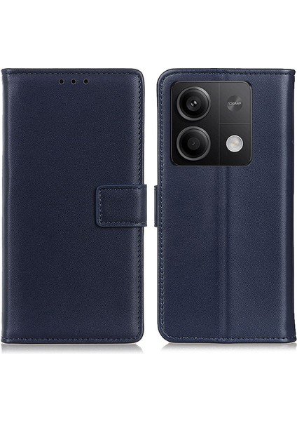 Xiaomi Için Redmi Note 13 5g/13 5g (Çin) Kılıf Anti-Çizgi Pu Deri Derdan Damla Geçirmez Cep Telefonu Kapağı Cüzdan-Mavi (Yurt Dışından)