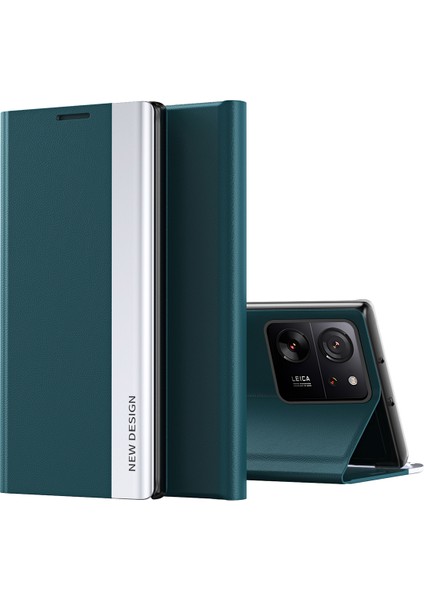 Xiaomi 13T/13T Pro/redmi K60 Ultra Deri Kılıf Elektraplatma Standı Telefon Kapak Yeşili (Yurt Dışından)