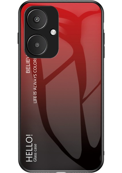 Xiaomi Redmi 13C 5g Temperli Cam+Pc+Tpu Kasası Değerlendirim Telefon Kapak Sınıflandırıcı Kırmızı Siyah (Yurt Dışından)