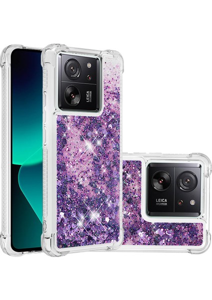 Xiaomi 13T/13T Pro/redmi K60 Ultra Kasa Hareketli Bling Tpu Cover-Dark Mor/kalpler (Yurt Dışından) fiyatları