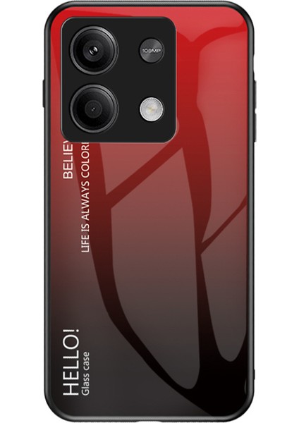 Xiaomi Için Redmi Note 13 5g Gradyan Telefon Kılıfı Temperlenmiş Cam Kapak Sınıfı Kırmızı Siyah (Yurt Dışından)