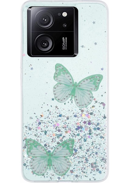 Xiaomi 13T/13T Pro/redmi K60 Ultra Telefon Kılıfı Epoksi Kelebek Kapak Yeşil (Yurt Dışından)