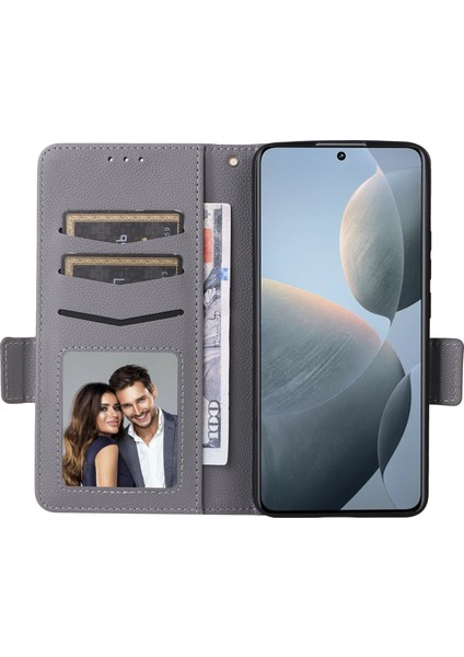 Xiaomi Redmi Için K70E 5g/poco X6 Pro 5g Deri Kılıf Strap Cüzdan Telefon Kapak Grey (Yurt Dışından) fiyatları