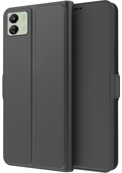 Xiaomi Redmi 13C 4g/poco C65 4g Kasa Damla Geçirmez Pu Deri Deri Stand Telefon Muhafızları Kapak Black (Yurt Dışından)