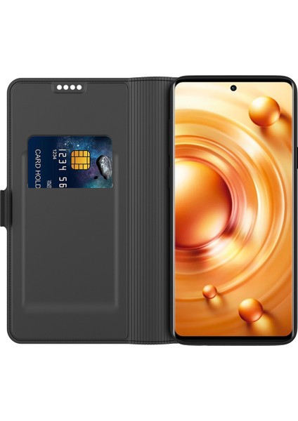 Xiaomi Redmi 13C 4g/poco C65 4g Kasa Damla Geçirmez Pu Deri Deri Stand Telefon Muhafızları Kapak Black (Yurt Dışından) fiyatları