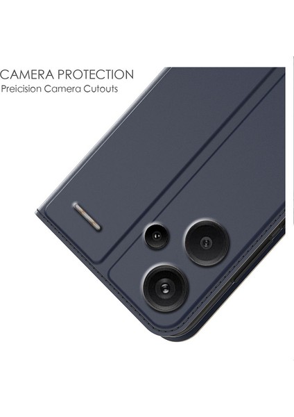 Xiaomi Redmi Için Note 13 Pro+ Kart Stand Pu Deri Cep Telefonu Kart Yuvası Mavisi ile (Yurt Dışından)