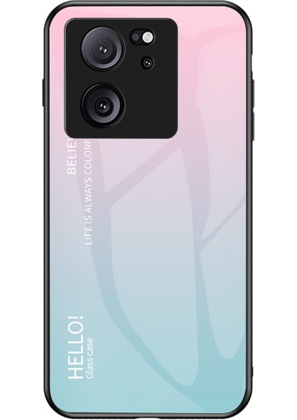Xiaomi 13T/13T Pro/redmi K60 Ultra Temperli Cam+Pc+Tpu Telefon Vaka Yasası Pembe Mavi (Yurt Dışından)