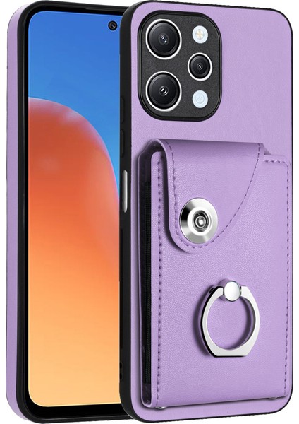 Xiaomi Redmi Için 12 4g Cep Telefonu Kapak Kart Yuvaları Kickstand Case-Purple (Yurt Dışından)