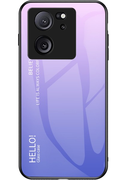 Xiaomi 13T/13T Pro/redmi K60 Ultra Temperli Cam+Pc+Tpu Telefon Vaka Sınıflandırıcı Pembe Mor (Yurt Dışından)