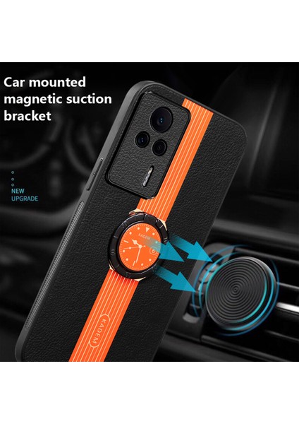 Xiaomi Redmi Için K60E 5g Case Manyetik Araba Montajlı Telefon Kapağı Kickstand-Orange ile (Yurt Dışından)