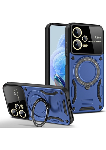 Xiaomi Redmi Için Note 12 Pro 4g Geri Dönen Dönen Kickstand Pc+Tpu Telefon Kapağı Magsafe-Mavi ile Uyumlu (Yurt Dışından)