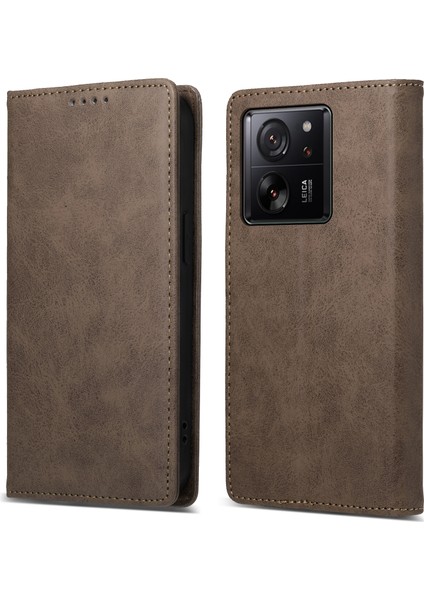 Xiaomi 13T/13T Pro/redmi K60 Ultra Kılıf Rfıd Engelleme Cüzdan Telefon Kapak-Kahverengi (Yurt Dışından)