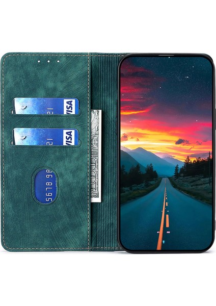 Xiaomi Redmi K60 ULTRA/13T/13T Pro Case Rfıd Engelleyen Telefon Kapağı Cüzdan Stand Yeşili (Yurt Dışından)