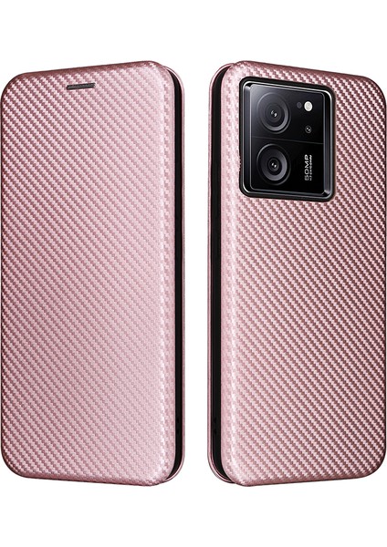 Xiaomi Için Redmi K60 ULTRA/13T/13T Pro Karbon Fiber Doku Telefon Kılıfı Deri Derecilik Anti Drop Kapak Kart Yuvası Golü Altın (Yurt Dışından)