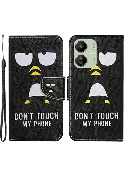 Xiaomi Redmi 13C 4g/poco C65 4g Deri Kılıf Deseni Baskı Telefon Cüzdanı Kapak Penguen (Yurt Dışından)