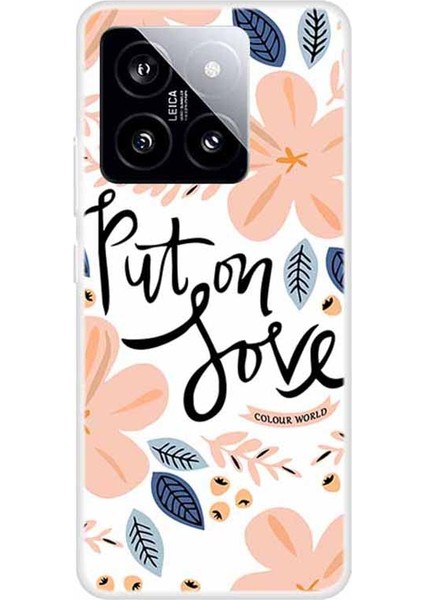 Xiaomi 14 Tpu Için Kapak Deseni Baskı Anti-Çizelge Cep Telefonu Kılıfı Koruyucu Put On Love (Yurt Dışından)