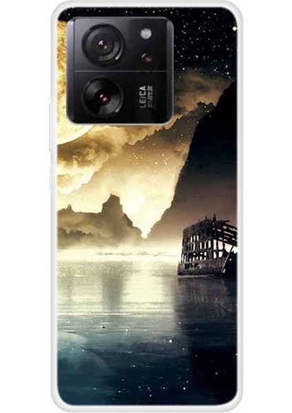Xiaomi Için Redmi K60 ULTRA/13T/13T Pro Vaka Desen Baskı Yumuşak Tpu Telefon Koruyucu Kapak Moonlight Lakeside (Yurt Dışından)