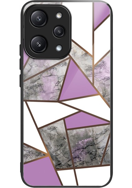 Xiaomi Redmi Için 12 5g (Global)/poco M6 Pro 5g Telefon Kılıfı Mermer Desen Temperli Cam Arka Kapak Tarzı P (Yurt Dışından)