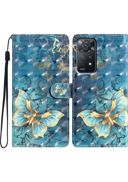 Xiaomi Redmi Için Telefon Kapağı Note 11 Pro 4g (Mediatek)/note 11 Pro 5g (Qualcomm)/note 12 Pro 4g Cüzdan Stand-Butterfly (Yurt Dışından)