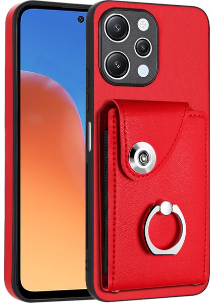 Xiaomi Redmi Için 12 4g Cep Telefonu Kapak Kart Yuvaları Kickstand Case-Red (Yurt Dışından)