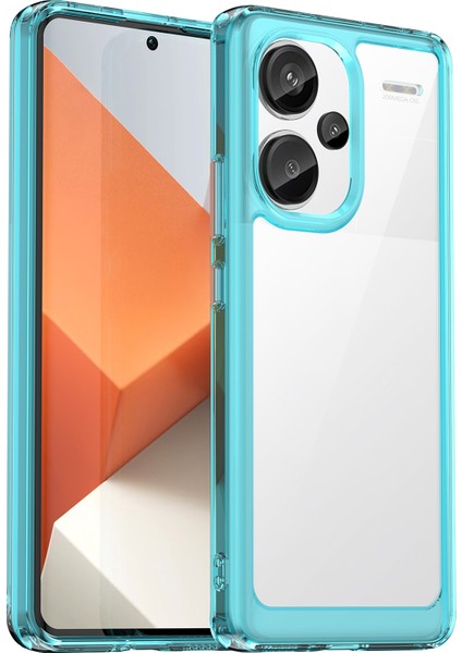 Xiaomi Redmi Için Note 13 Pro + 5g Telefon Kılıfı Tpu + Akrilik Kapak Renkli Çerçeve Şömine Mavi (Yurt Dışından)