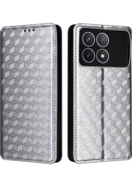 Xiaomi Redmi K70 5G/K70 Pro 5g Deri Kılıf Desenli Desen Desen Flip Cüzdan Kapak Silver (Yurt Dışından)