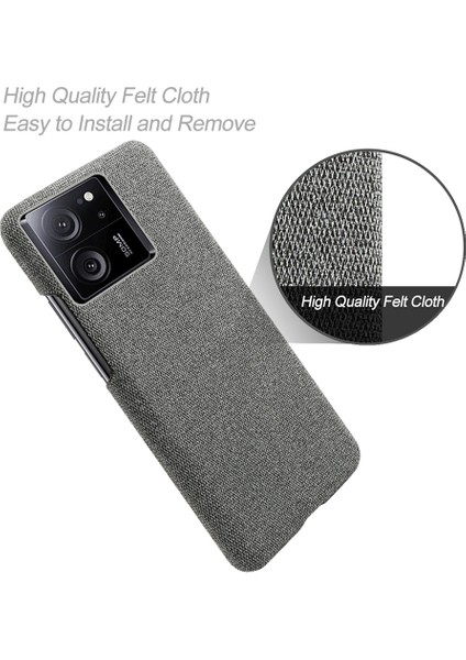 4U Sky Xiaomi Için Slim Fit Telefon Kabuğu Redmi K60 ULTRA/13T/13T Pro Kumaş+Sert Pc Koruyucu Telefon Kapağı Case-Grey (Yurt Dışından)