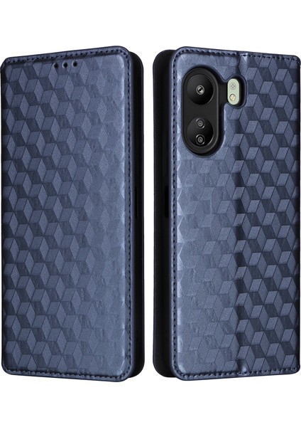 Xiaomi Için Poco C65 4g/redmi 13C Cep Telefon Kılıfları Deri Cüzdan Baskılı Flip Cover-Blue (Yurt Dışından)