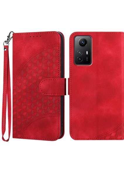 Xiaomi Için Redmi Note 12S 4g Deri Kılıf Telefon Kapağı Stand Cüzdan-Kırmızı (Yurt Dışından)
