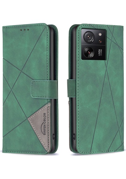 Xiaomi 13T/13T Pro/redmi K60 Ultra Kılıf Deri Cüzdan Flip Telefon Kapak Yeşili (Yurt Dışından)